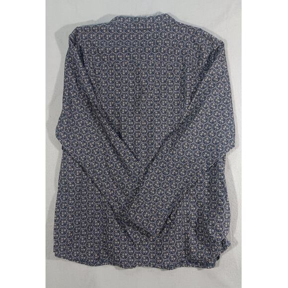 Eddie Bauer XL Vintage Floral Geometric Cotton Button Shirt Made in Macau - Picture 5 of 5